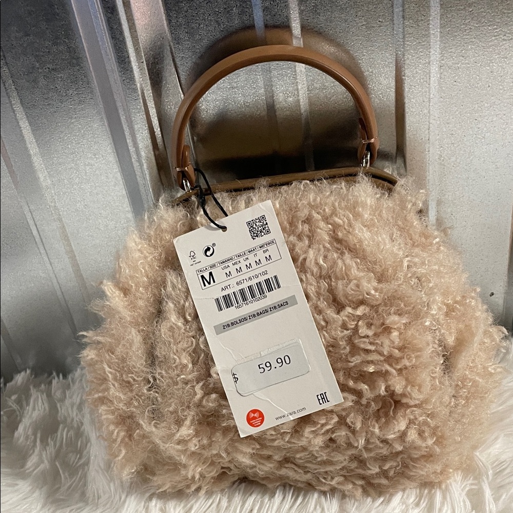 Chic Fuzzy Tan Mini Bag